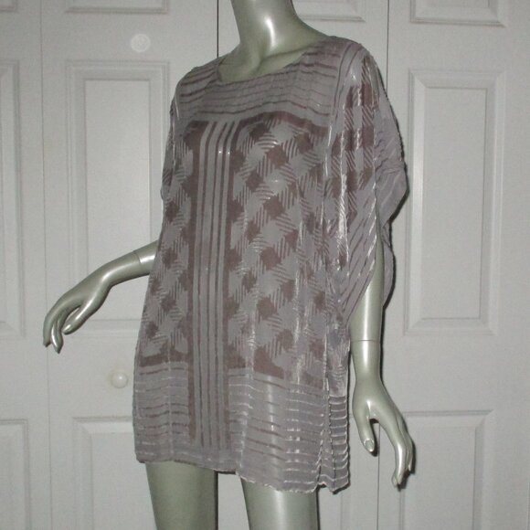CALYPSO ST. BARTH Gray Flocked Velvet Cold Shoulder Blouse/Dress - Picture 3 of 6